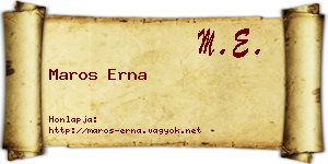 Maros Erna névjegykártya